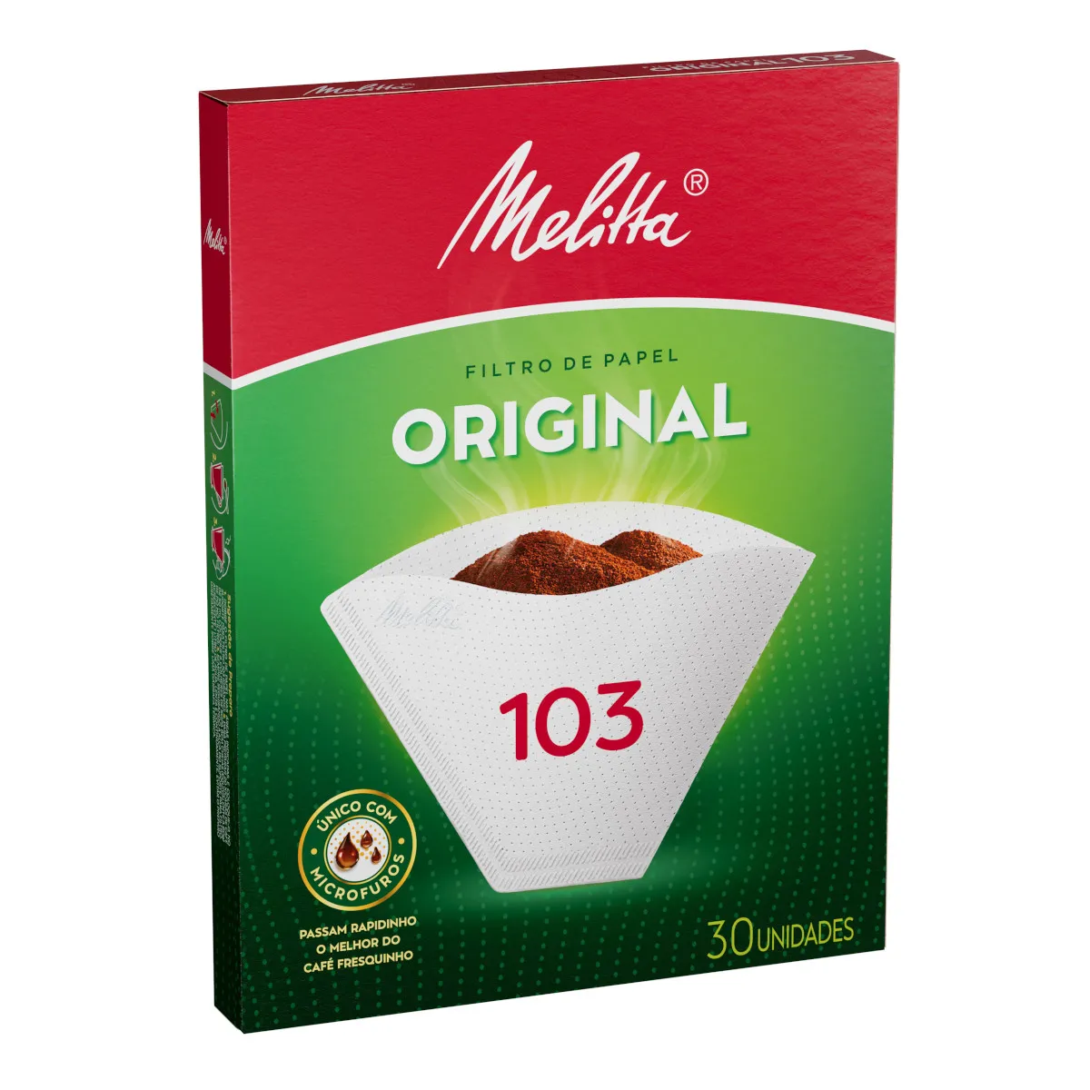 Filtro de papel MELITTA grande 103 com 30 unidades