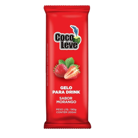 Gelo Coco Leve Sabor Morango 200ml
