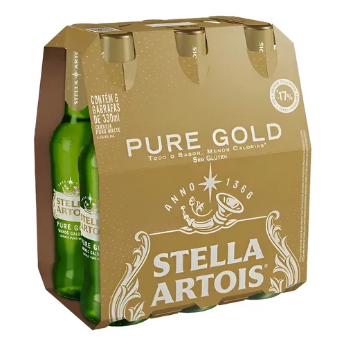STELLA ARTOIS PURE GOLD LONG NECK 330ML 6UN | Rápido